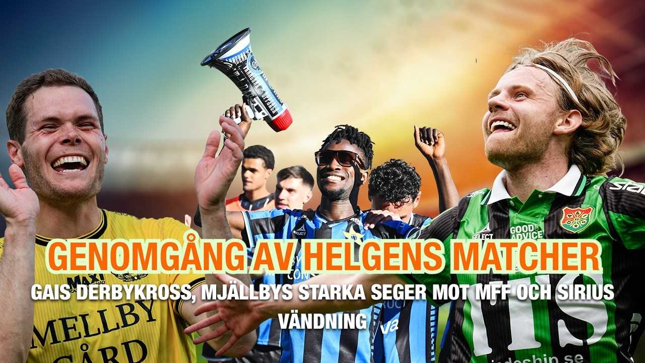 Genomgång av helgens matcher – Gais derbykross och Mjällbys starka seger mot MFF