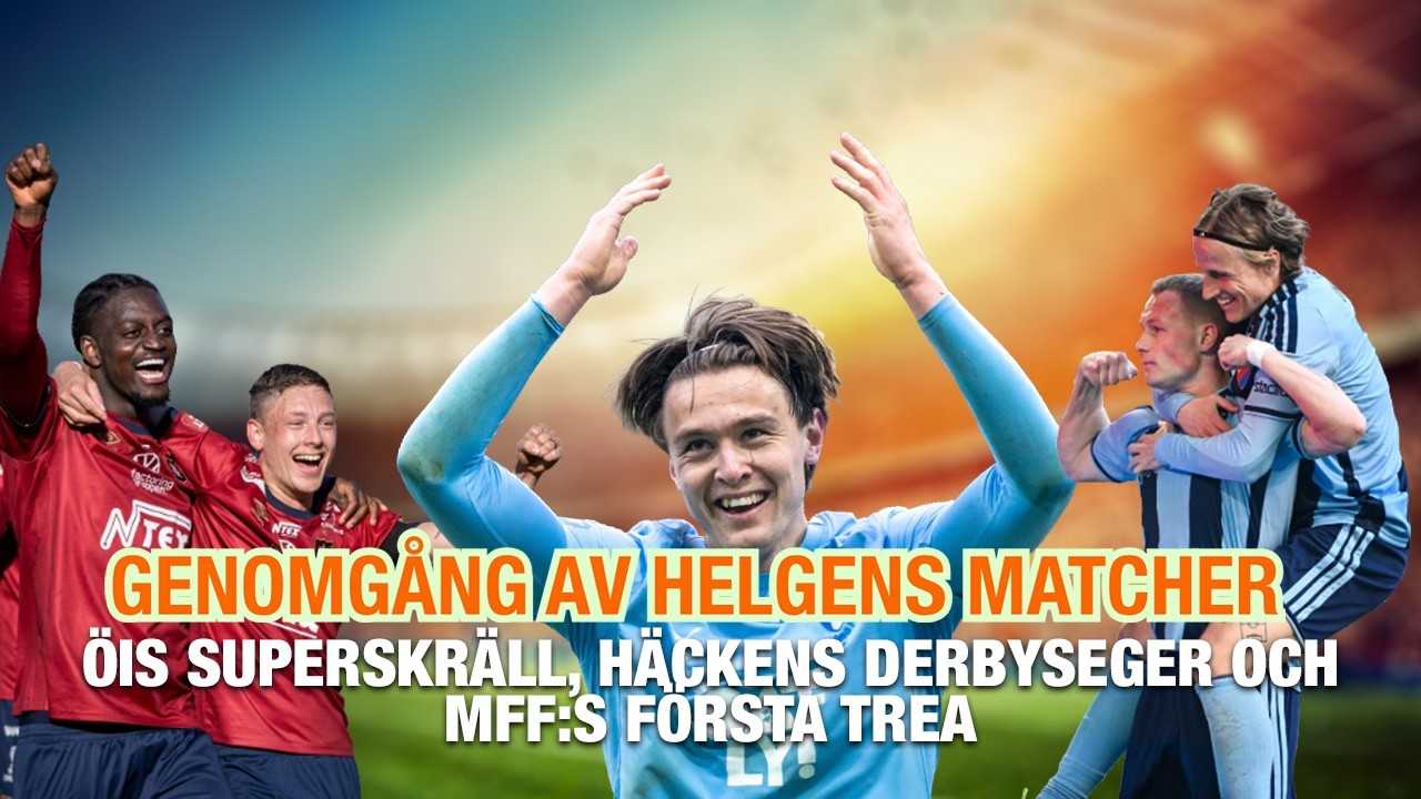 Genomgång av helgens matcher – ÖIS superskräll, Häckens derbyseger och MFF:s första trea